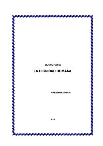 Monografia - Dignidad Humana