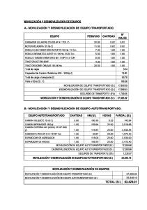 MOVILIZACIÓN Y DESMOVILIZACIÓN DE EQUIPOS