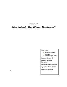 Movimiento Rectilineo Uniforme / Acelerado (Laboratorio Fisica Mecanica)