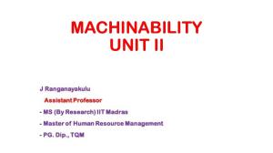 Mp 2 Unit II Machinability