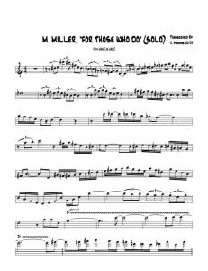Mulgrew Miller- "For Those Who Do"  Piano Solo