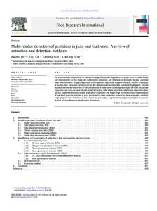 Multi-residue detection of pesticides in juice and fruit wine: A review of extraction and detection methods