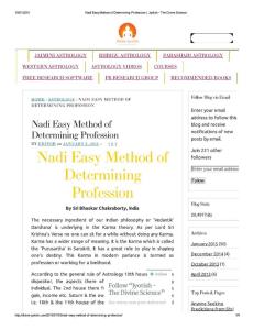 Nadi Easy Method of Dete...Sh - The Divine Science