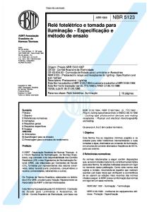 NBR 05123 - Rele Foteletrico e Tomada Para Iluminacao - Especificacao e Metodo de Ensaio