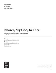 Nearer My God to Thee Sheet Music - BYU VocalPoint