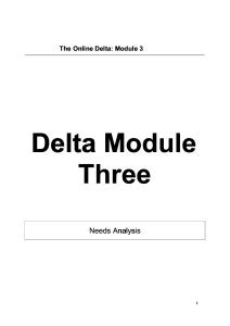 Needs Analysis- DELTA mod 3