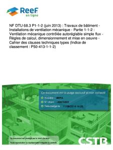NF DTU 68.3 P1-1-2
