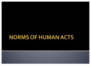 Norms of Human Acts
