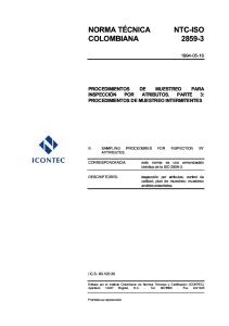 NTC ISO 2859-3 Procedimiento Muestreo Intermitente