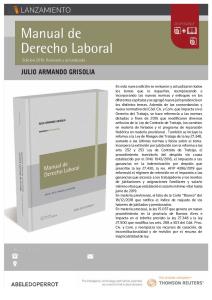 Nueva Edicion Manual de Derecho Laboral (Grisolia) 2019