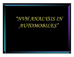 Nvh Analysis in Automobiles