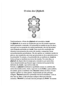 O reino dos Qliphoth: Qliphoth são desprovidos de energia pura, tornando-se, por assim dizer,