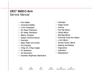 OEC - 9800 C-Arm Service Manuals