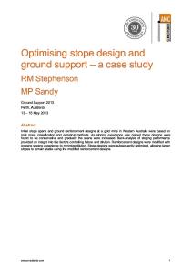 Optimising Stope Design and Ground Support(1)