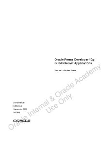 Oracle Forms Developer 10G Student Guide - 1