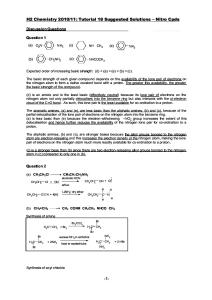 Organic Nitrogen Compounds Tutorial Solutions