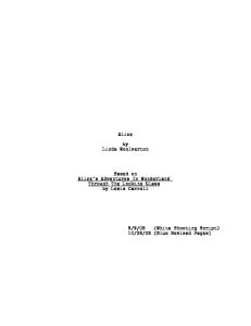Original script of Alice In Wonderland before they edited it.
