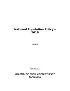 Pakistan Population Policy