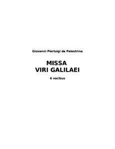 Palestrina Missa Viri Galilaei Letter