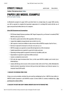 Paper LBO Model Example | Street Of Walls