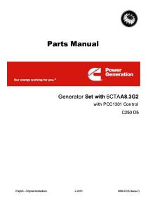 Parts Manual (PCC 1301) Standard Generator Set