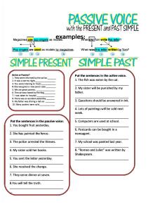 Passive Voice With Simple Present and Past