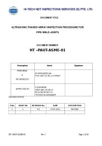 Paut Procedure -Asme 31.3 Process Piping