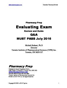 PEBC evaluating exam mustpass - Misbah- 2016