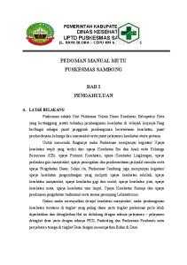 Pedoman Manual Mutu Puskesmas Sambong2016