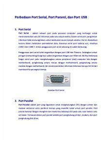 Perbedaan Port Serial - Port Pararel - Port USB