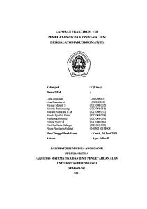PERCOBAAN VII (Pembuatan Cis & Trans-Kalium Dioksalatodiakuokromat (III))