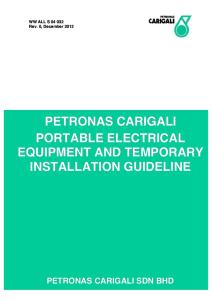 PETRONAS Carigali Portable Electrical Equipment and Temporary Installation Guidelines (PETI)[2]