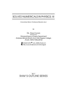 Physics solved problems for first year class by Dr. Ram Chand