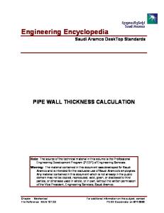Pipe Wall Thickness Calculation