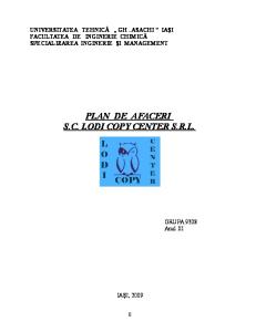 Plan de Afaceri - SC Lodi Copy Center SRL