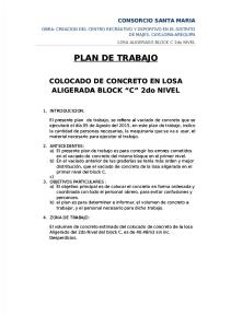 Plan de Trabajo Losa Aligerada 2nivel Block c