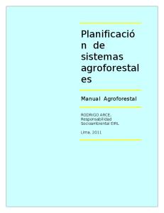 Planificación  de sistemas agroforestales