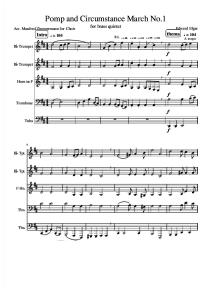Pomp and Circumstance for Brass Quintet