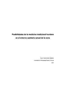 Posibilidades de la medicina tradicional hurdana en el contexto sanitario actual de la zona