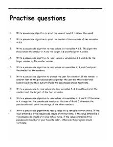 Practicequestions if Else