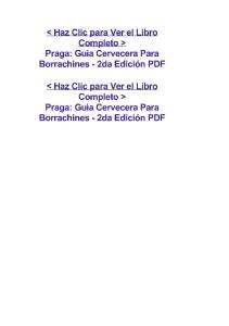 Praga Guía Cervecera Para Borrachines 2da Edición
