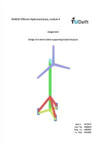 Primary design of a tripod supporting structure for wind turbine
