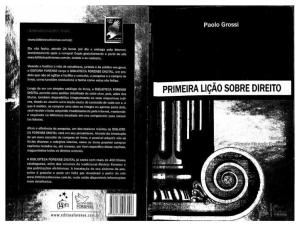 Primeira Lição Sobre Direito - Paolo Grossi
