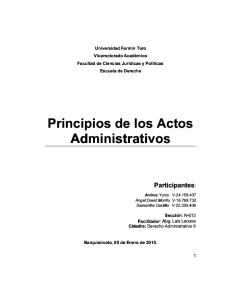 Principios de Los Actos Administrativos