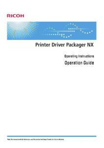 Printer Driver Packager NX English