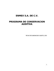 Programa de Conservacion Auditiva 2015