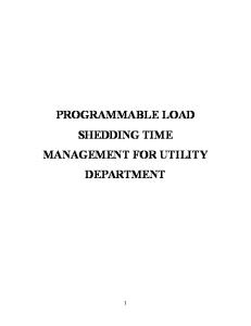 Programmable Load Shedding Time Management for Utility Department