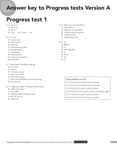 Progress Test First Answer