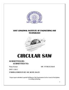 Project Report circular saw