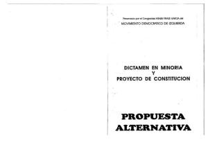 Propuesta Alternativa . Dictamen en minoría y proyecto de constitución